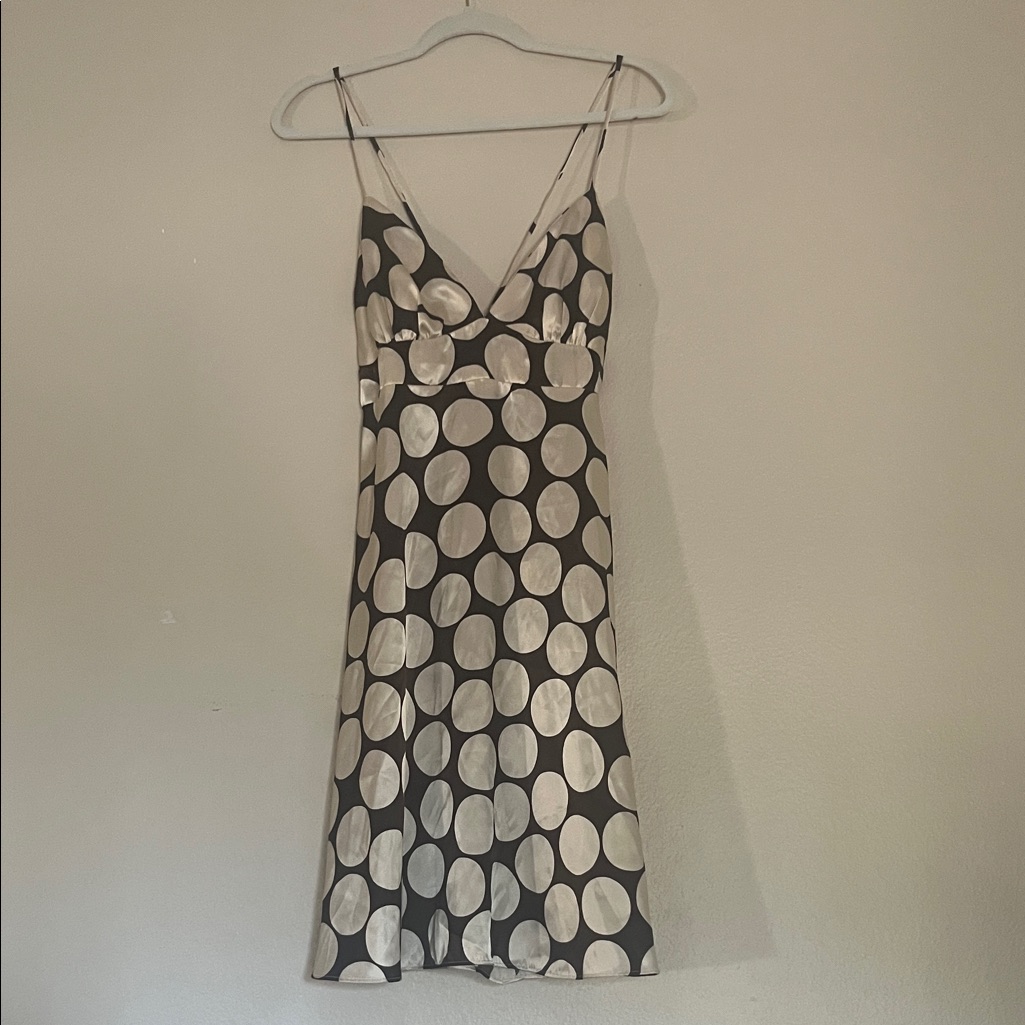 Y2k Rubber Ducky Sun Dress, Chocolate Brown With Cream Polka Dots, Size Medium